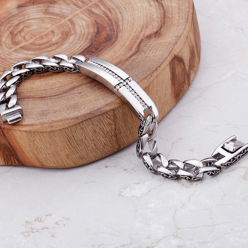 Религиозные христианские браслеты с верой и верой, мужские звенья цепи длиной 12 мм, браслет с крестом на руке, браслет из нержавеющей стали с ювелирными изделиями из фианита