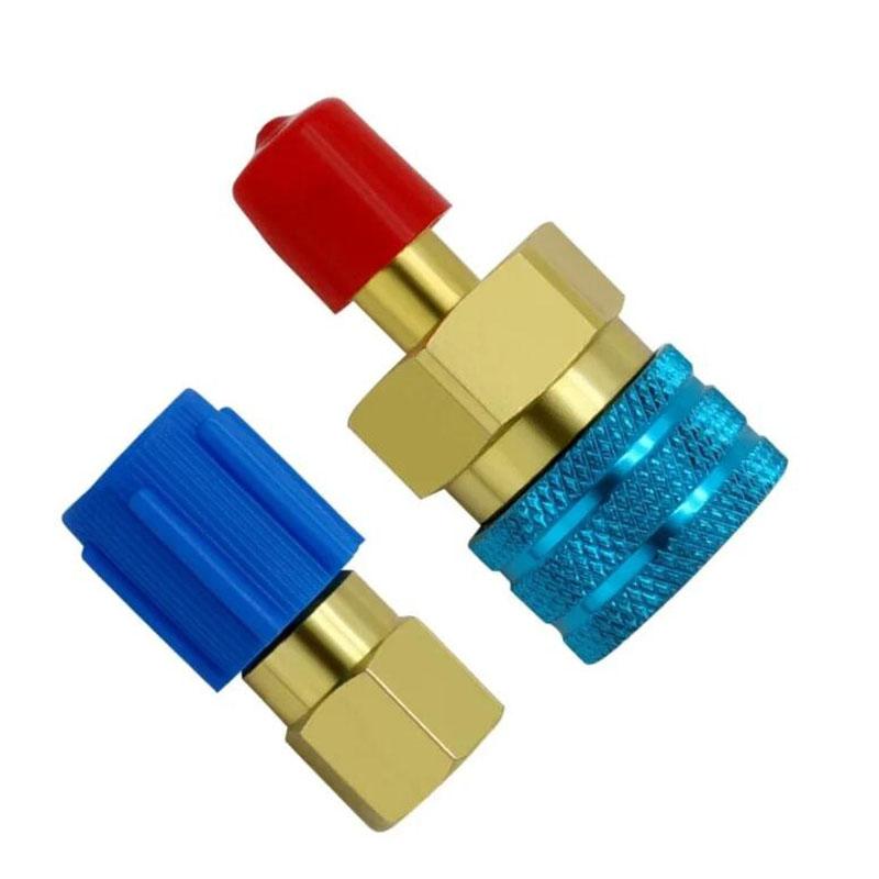 Quick Coupler Adapter Refrigerant Quick Couplers Kit,R1234YF To R134A Hose Adapter High and Low Side