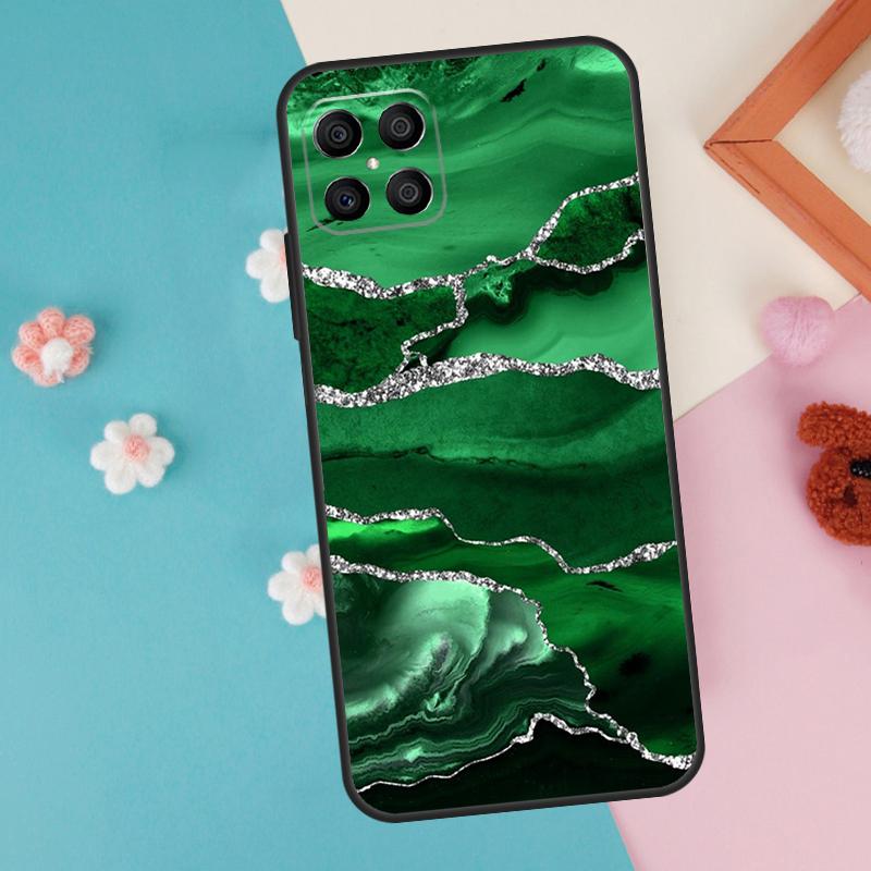 Gold Indigo Faux Malachite Case For Honor Magic 7 Lite 5 6 Pro Honor X9a X8a X8 X9 X8b X9c X9b 50 70 90 200 Lite Cover