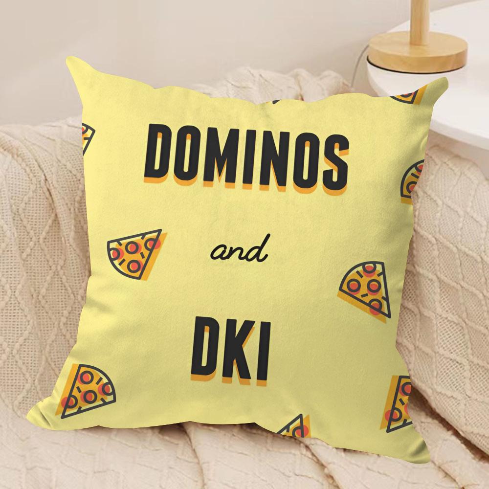 Подушка-чехол D-Domino'S Pizza Мягкая плюшевая ткань Двусторонний принт Чехол на диванную подушку Для всех сезонов Домашний декор Подарок