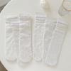 Korean Kids Girl Sock Retro Lace Ruffle Hollow Lovely Calf Sock for Children Girl Thin Breathable Frilly Princess Sock Kid Stuff