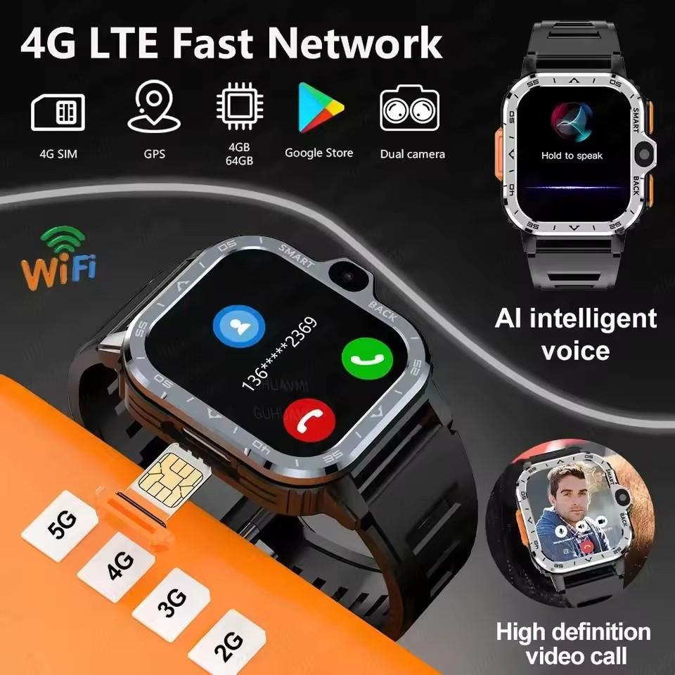 2026 Новые 4G Смарт-часы Поддержка SIM-карты Google GPS NFC HD Двойная камера Android Смарт-часы WIFI Беспроводной Быстрый Доступ в Интернет