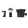 Помазок для бритья с подставкой и чашей 3 в 1 Мягкий нейлоновый ворс Удаление остатков Быстросохнущая Пенообразующая щетка Подставка Чаша