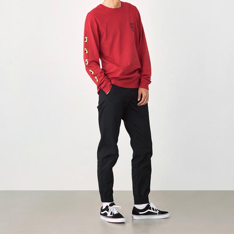 Vans Мужские футболки Simpson Crossover Красные с круглым вырезом Умеренный прямой крой VN0A4RTN17A