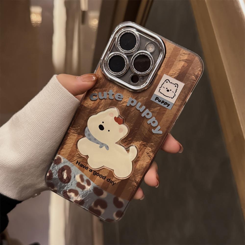 Совместимо с IPhone 16, Apple 17 Pro Max, Patchwork West Highlands 13 Леопардовый Принт Шнурок 14 Ретро Блестки