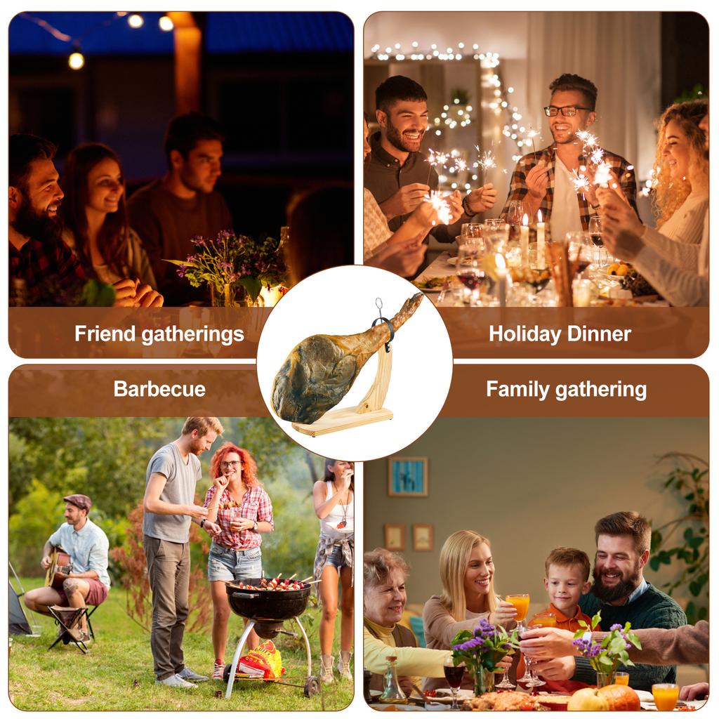 Испания Деревянная подставка для хамона Подставка для окорока Профессиональная подставка для нарезки хамона с нескользящим ковриком Фиксированный держатель Кухонный инструмент для ресторана