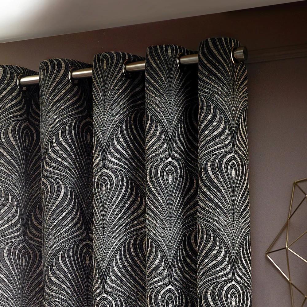 Paoletti Gatsby Jacquard Eyelet Curtains