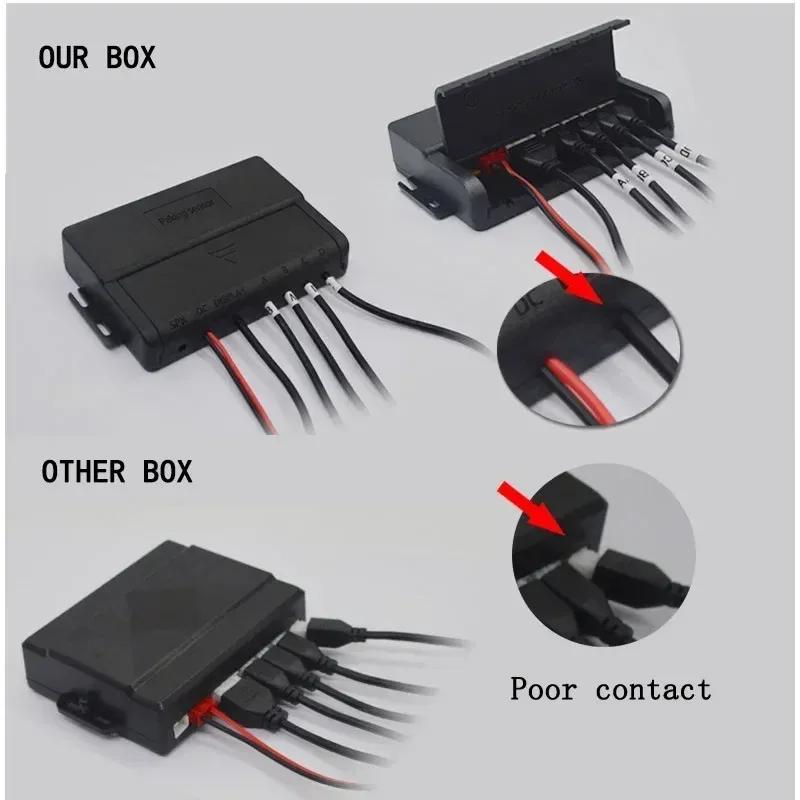 Flush Mount 4 Probe Reverse Parking Sensor Adjustable Depth Bumper Backup Radar System with Distance Alert Aid