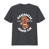 Womens Gingerbread Running Team Funny Christmas T Shirt Black 2XL vintage Washed streetwear Breathable Slightly Stylish