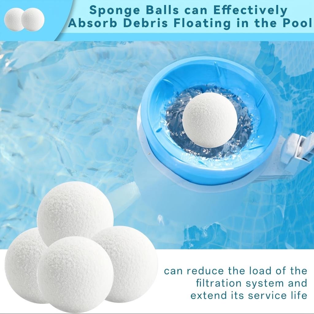 Шарики для очистки бассейна, Подходят для бассейна, спа, гидромассажной ванны, Многоразовые 3-дюймовые абсорбирующие шарики для гидромассажной ванны, Моющиеся губки для спа и гидромассажной ванны для удаления накипи