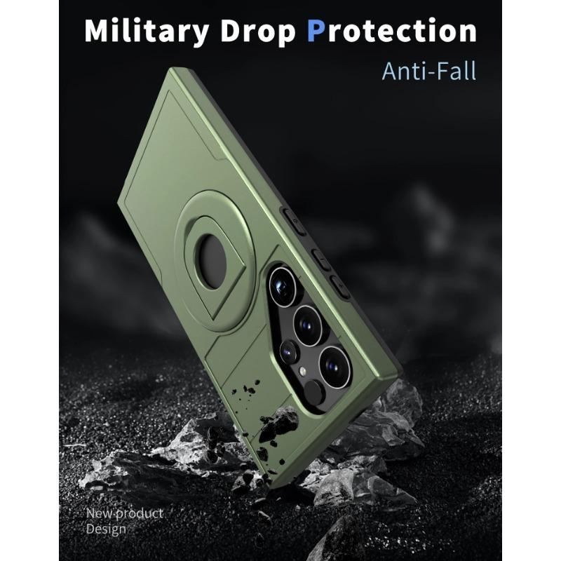 Heavy-duty Armored 2-in-1 Fall-proof Case for Samsung Galaxy S25 Ultra S24 FE S25 S24 Plus Magnetic Ring Stand Phone Case