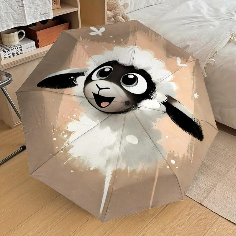 1PC sheep flower Automatic Open/Close Umbrella with Windproof, 8-Rib Sturdy Canopy, Durable Ribs, Fashionable Design1328A