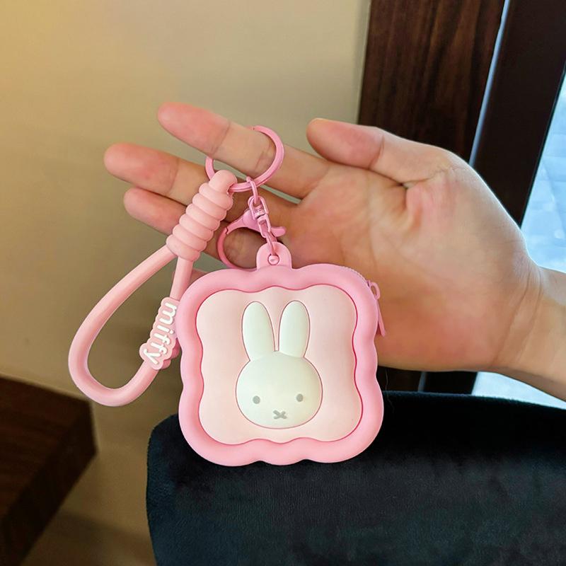 Kawaii Miffy Boris Silicone Coin Purse Cute Cartoon Mini Earphone Bag Pendant Coin Storage Bag Toy Gift for Gril