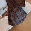 Womens Velvet High-Waist A-Line Midi Skirt With Pleats 2026 Chic Office Wear
