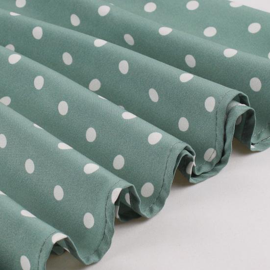 Women Party Dress Dot Print O Neck Sleeveless A-line Big Swing Tight Waist Retro Back Zipper Breathable Prom Banquet Summer Midi Dress