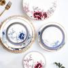 Chinese Large Dishes and Plates Sets High Quality Bone Porcelain Coffee Cup Ceramics Dinner Plates