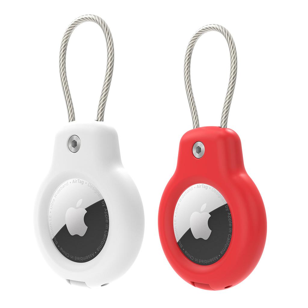 Waterproof Cover For Apple AirTag Keychain Holder With Steel Cable Anti-Lost Tracker Accessory For Pets Collar Luggage Backpack