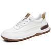 Genuine Leather Men's Shoes Autumn Versatile White Shoes Thick-soled Breathable Leather Shoes Men's Casual Sneakers