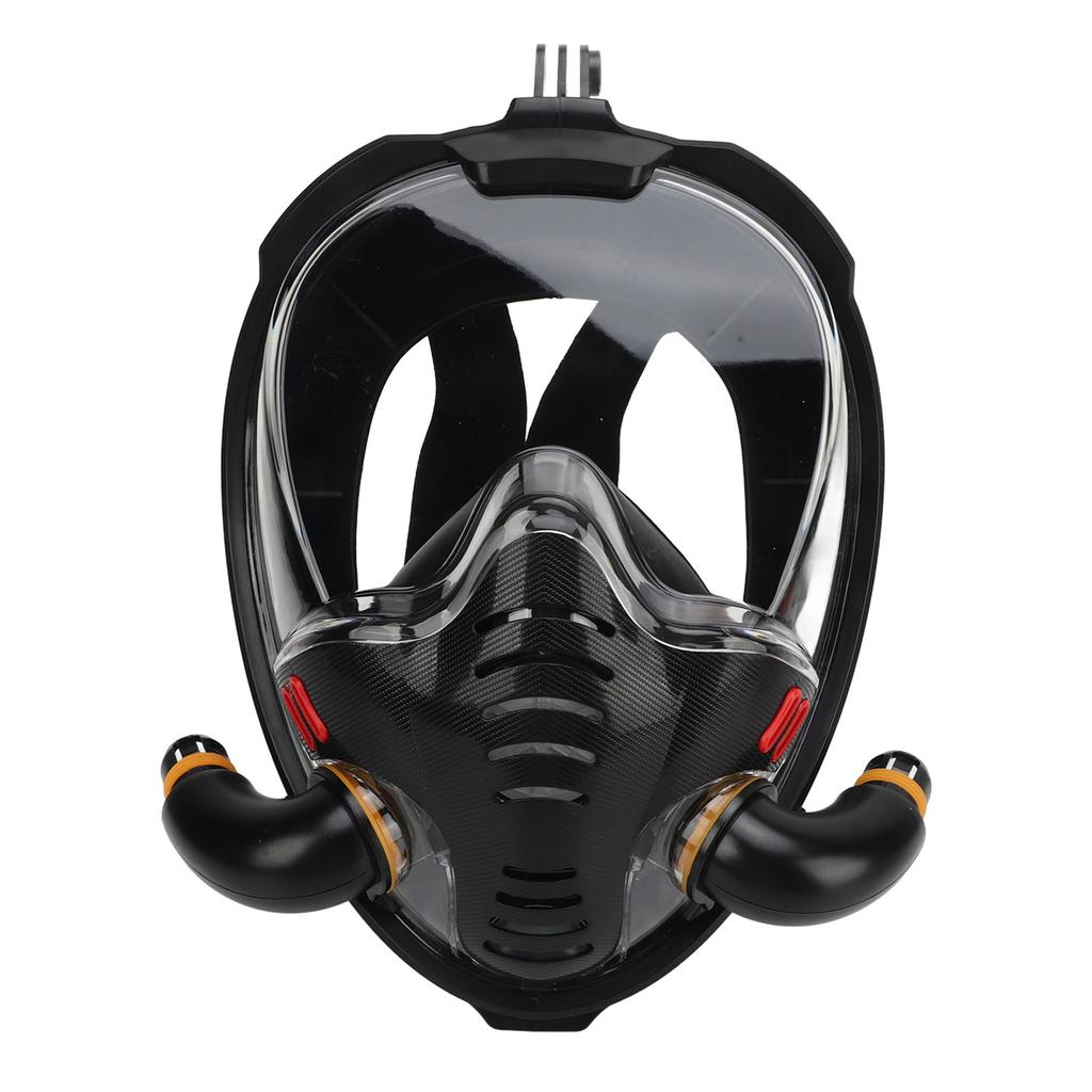 Маска для лица с трубкой, противотуманная, панорамный обзор 180 градусов, регулируемая, полнолицевая маска для сноркелинга с
