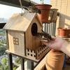 Hanging Wood Bird House Bird Cage Bird Feeder House Safe Nesting Space Bird Nest  Hanging Garden