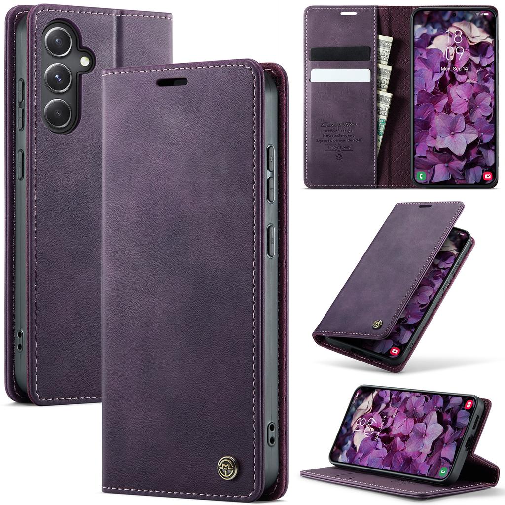 Кожаный чехол-книжка с карманом для карт для Samsung Galaxy S25 S24 S23 S22 S21 S20 S10 A55 A56 A54 A53 Магнитная подставка Противоударная задняя крышка