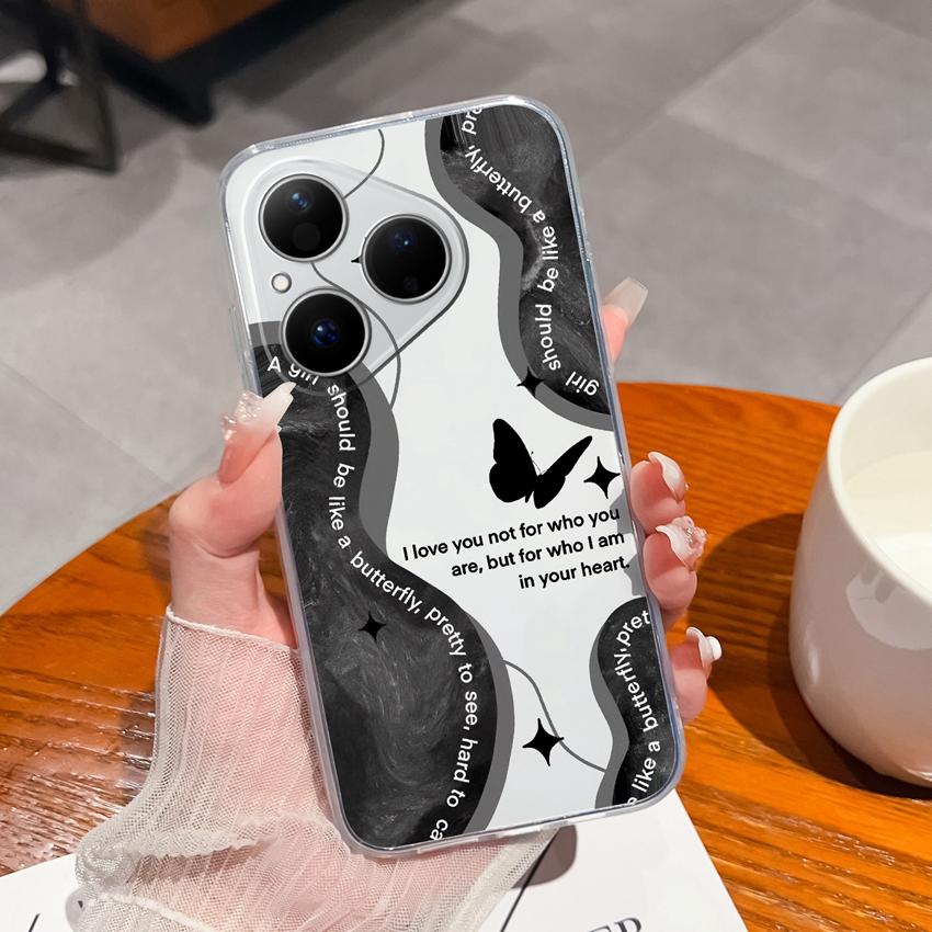 Для Huawei Honor 400 Magic5 Pura 80 Ultra Pro Прозрачный противоударный чехол для телефона с милым узором панды, мягкий силиконовый чехол премиум-защиты для корпуса Huawei