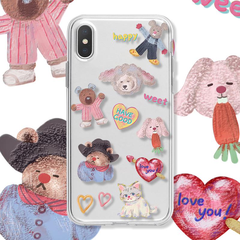 Oil Painting Style Clear Phone Case for Apple 15, Huawei, Xiaomi, Vivo, Oppo, iPhone 11/13/14