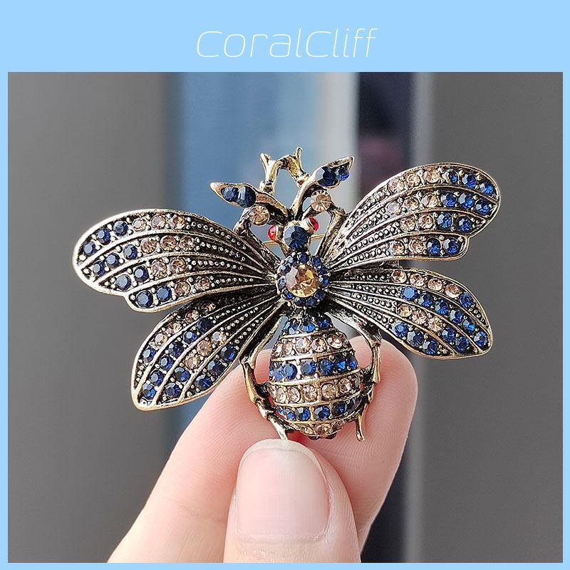 Jewelry Zircon Shiny Vintage Insect Butterfly Brooches Retro Pins Rhinestone Delicate Moth Brooches Pin For Women Dress Accessory
