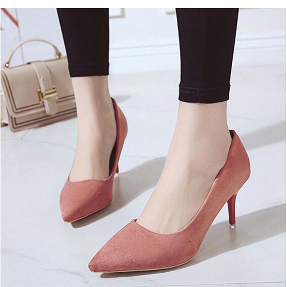 New Large Size Stiletto Pumps Women's Suede High Heels Size35-43