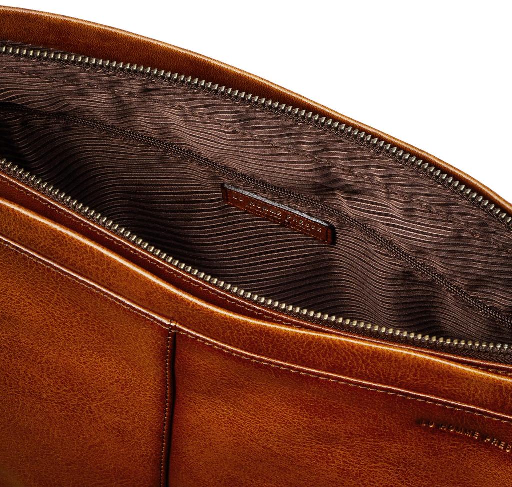 L'Ompresse Archaic Shoulder Bag, Made in Japan, Cowhide Leather, Brown, 71862