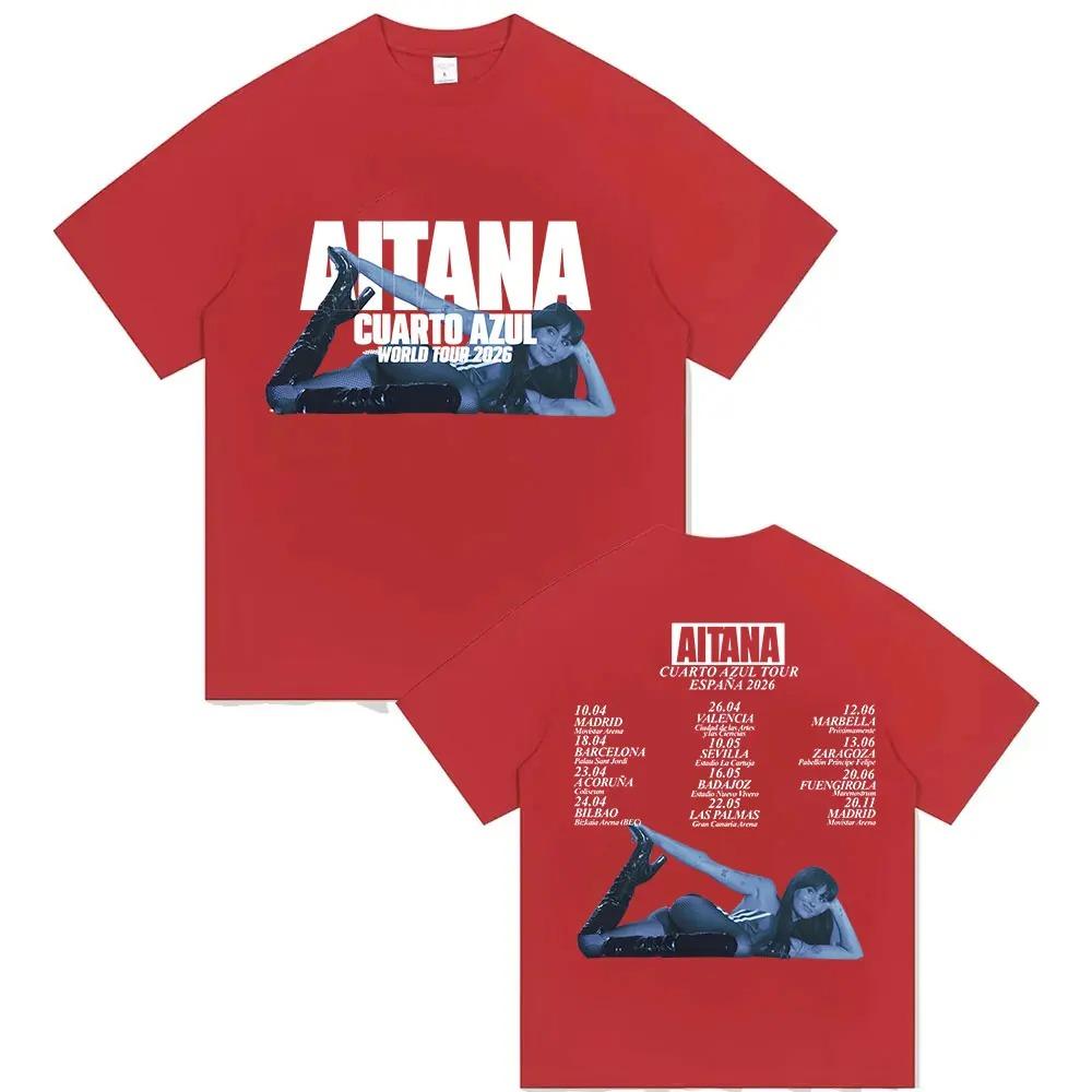 Белые оверсайз футболки Aitana Cuarto Azul World Tour 2026 Spain Tour с графикой для женщин и мужчин
