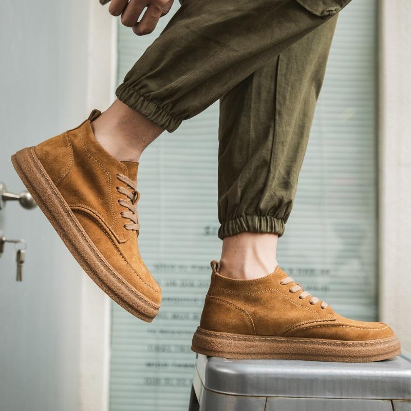 Модная повседневная осенне-зимняя мужская обувь Качественная натуральная кожа Уличная прогулочная обувь для отдыха Повседневная офисная обувь для молодежи Серая