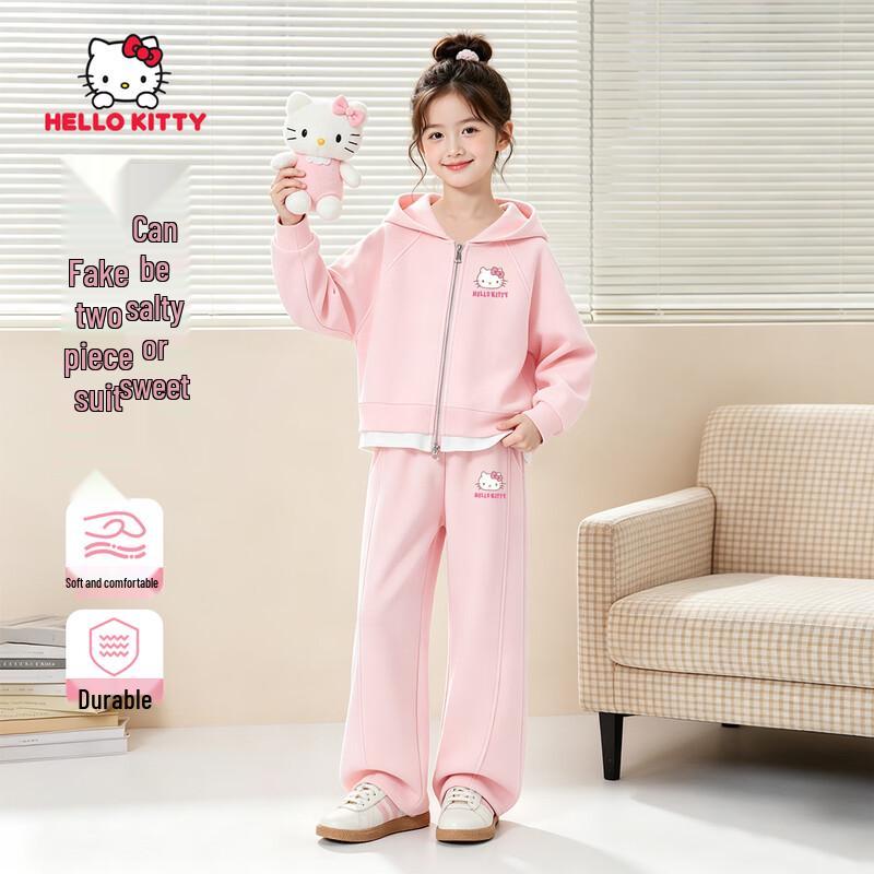 Hello Kitty Осенний комплект для девочек с капюшоном на молнии