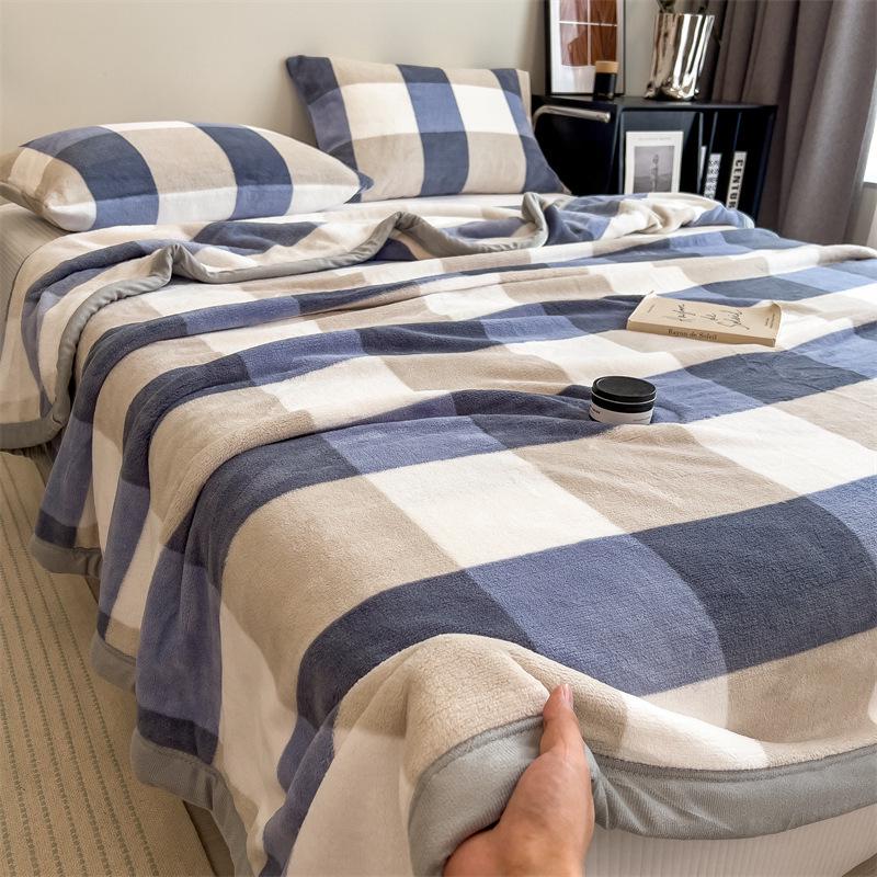 Постельная простыня и пододеяльник из кораллового флиса, фланели и бархата - Односпальный размер