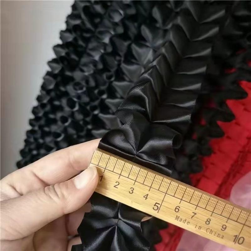 NEW 4cm Wide Satin Ribbon Center Pleated Lace Barcode DIY Clothes Skirt Headwear Hat Home Textile Sewing Decoration Accessories