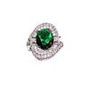 Group Inlaid Zircon Temperament Emerald Emerald Simulated Green Tourmaline Color Treasure Open Ring for Women  Live Finger Ring