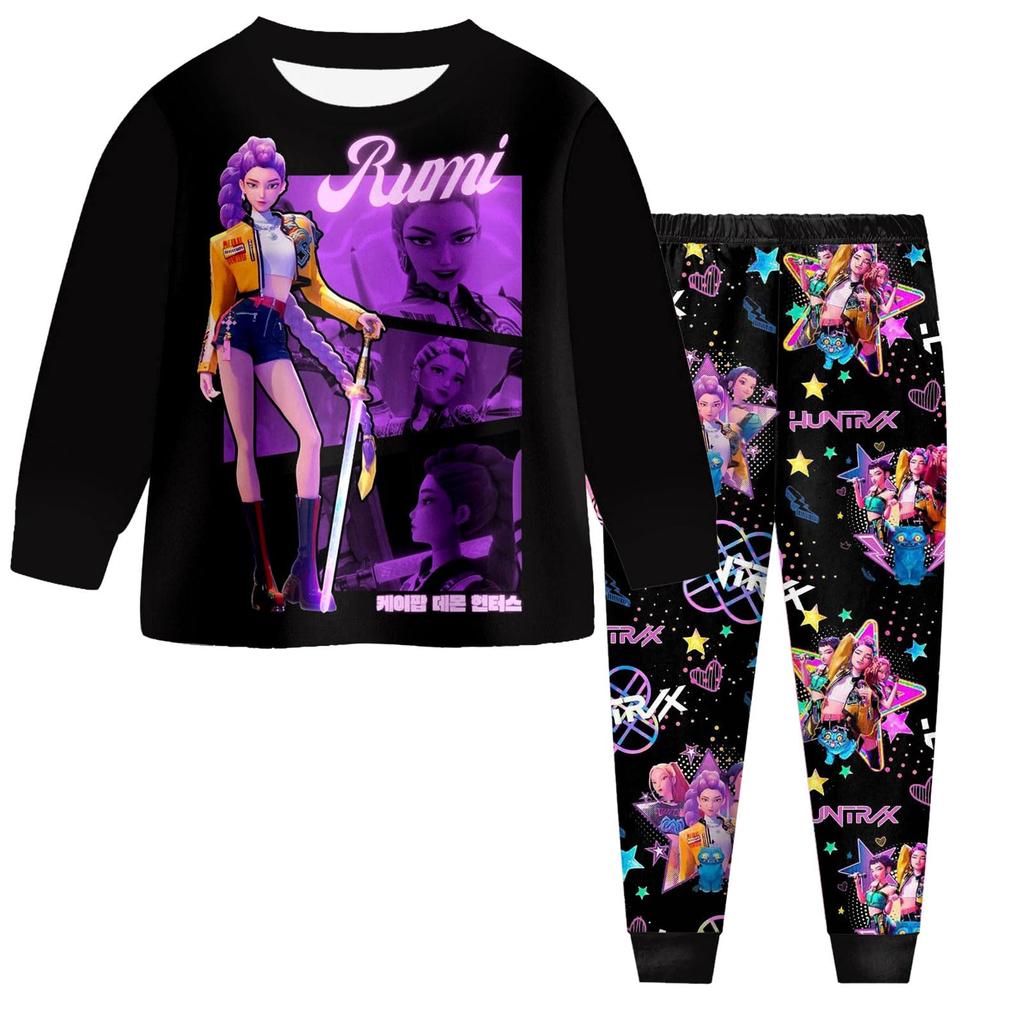 Children's Fashion Suit Skirt Round Neck Long Sleeve Top Pants