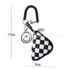 Сумка для наушников в шахматную клетку, сумка для ключей, мини-симпатичный карманный треугольный кошелек для мелочи с черно-белой клеткой, подвеска для школьной сумки.
