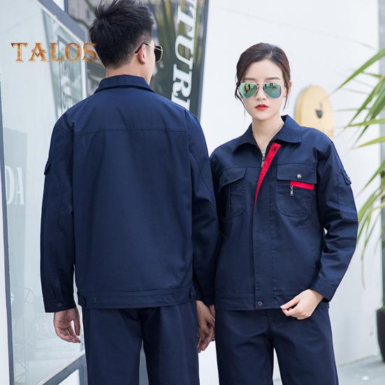 Workwear Suit Men Women Working Clothes Overalls Lapel Zipper Top Pants Dirt-resistant Solid Color Engineering Uniforms Set