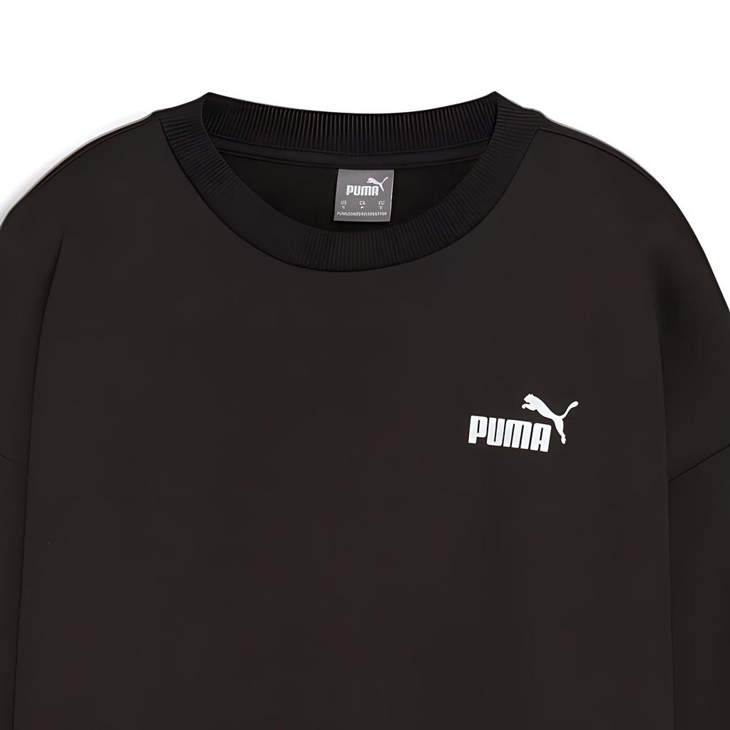 Puma Sportstyle Essentials Pullover Crewneck Loose Knit Sweatshirt Women Sweatshirt Black 685587-01