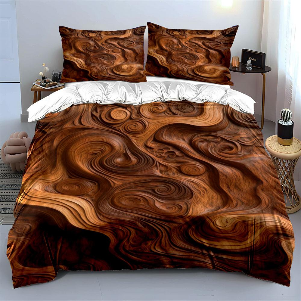 Swirled woodgrain pattern. Bedding sets Duvet cover sets Duvet covers Pillowcases(1 * Duvet Cover 2 * Pillowcases, without duvet insert)