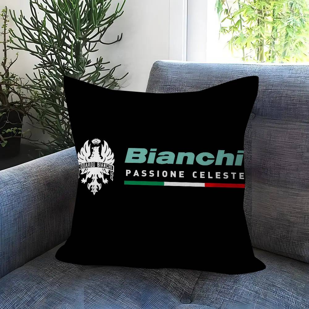 BBBianchiS Bike Logo Cushion Cover Pillowcase Upholstery Sofa Throw Pillow Home Decor Pillowcas