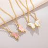 Couple Butterfly Necklace for Women Lovers Chokers Chain Friendship Pendant Gift