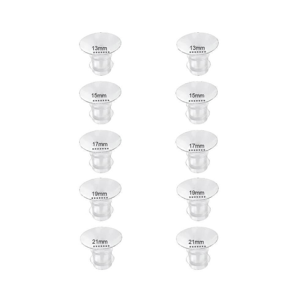 10-Piece Flange Inserts 13/15/17/19/21mm Compatible with Momcozy S12 Pro/S9 Pro/S12/S9 Breastpump Cups