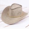 Linen Western Cowboy Hat Wide Brim Beach Sunscreen Cap Elegant Summer Sun Hat  Jazz Cowgirl