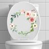 Peony Flower Toilet Stickers Vibrant Color Easy To Apply Long-lasting Firm Adhesion Bathroom Creative