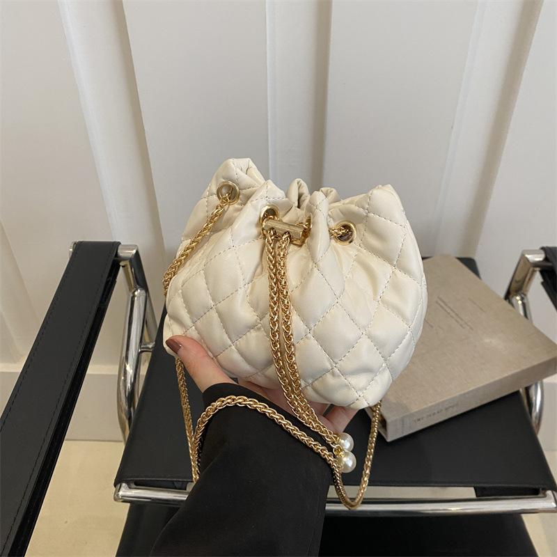 Модная фактура женская сумка счастливая сумка-ведро 2024 новая сумка женская индивидуальная сумка через плечо с бриллиантовой цепочкой сумка-мессенджер