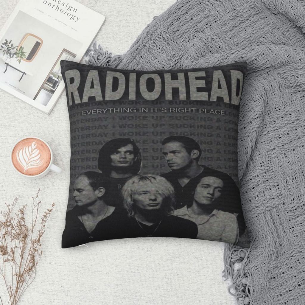Radiohead Rock Metal Band Pillowcase Cushion Cover Throw Pillow Cover Soft And Sweet Chair Decoration Zippered Multi Size