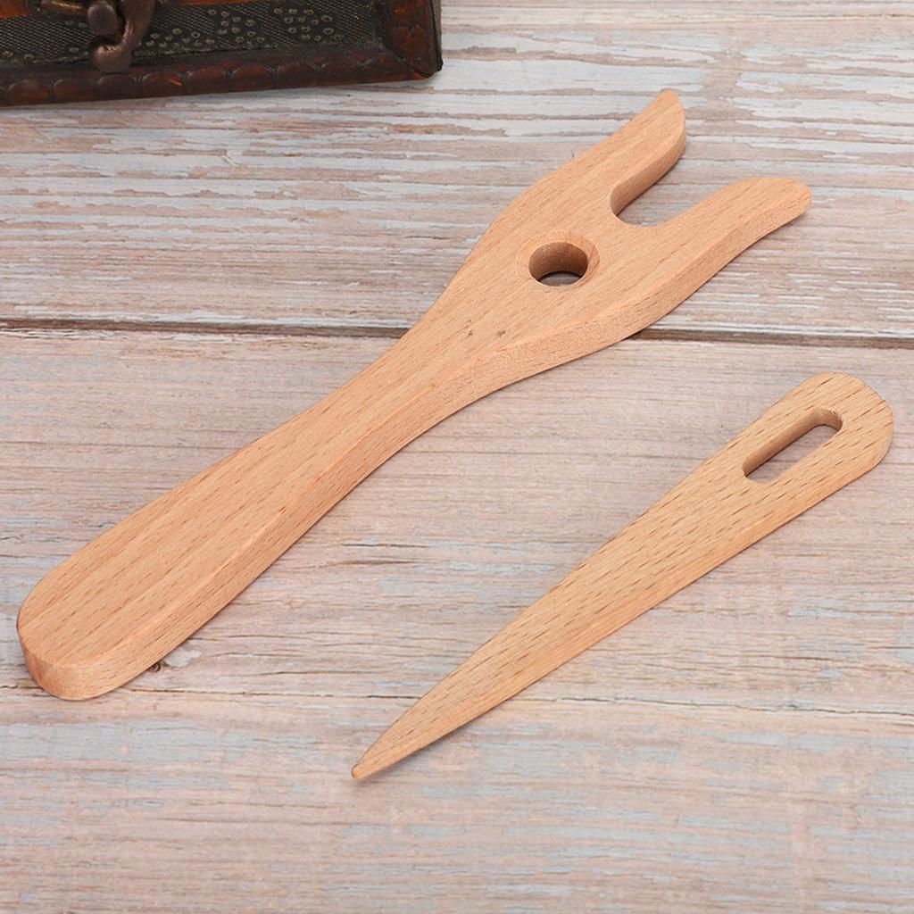 Fork Type Wooden Knitting Tools DIY Weaving Tools for Bracelet Necklace Braided Tools