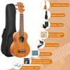 Kmise Soprano Ukulele Student Beginner Kit Ukulele for Music Lovers with Tuner and Bag - (21 Inch)